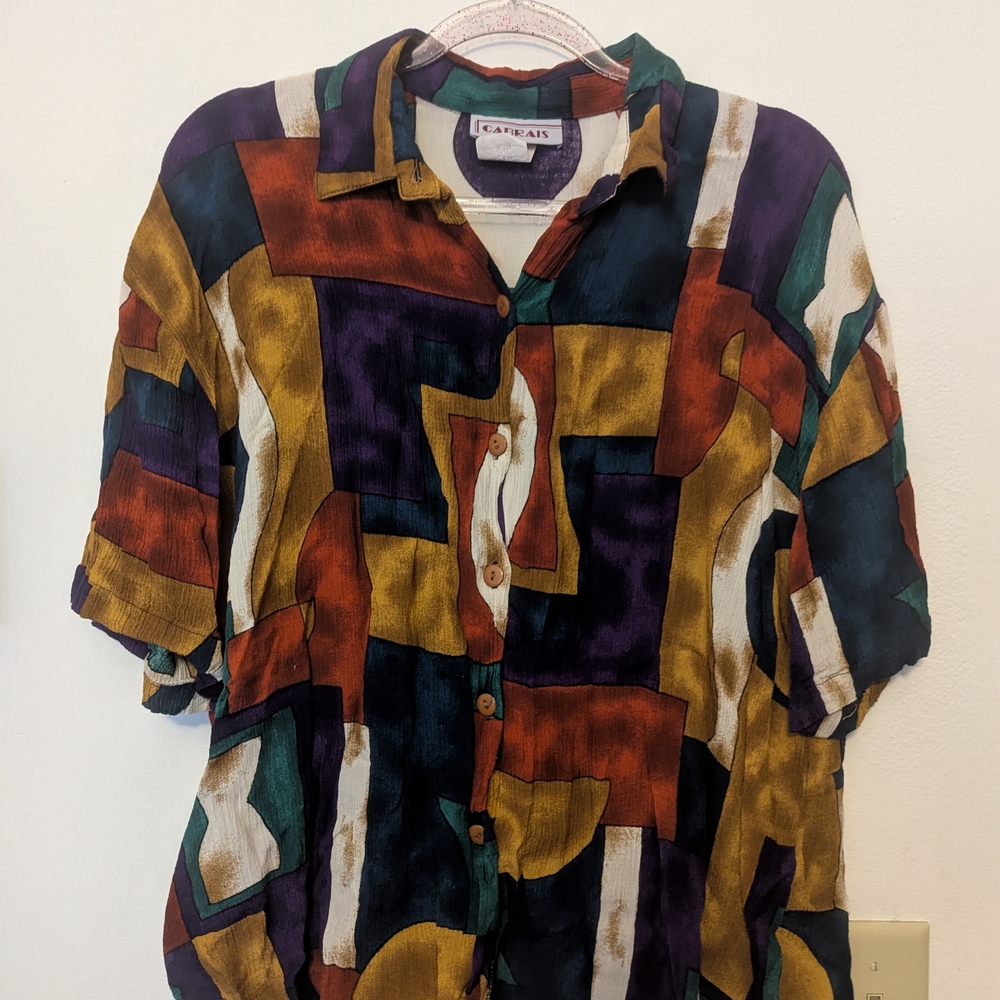 Colorful Abstract Button Down Shirt